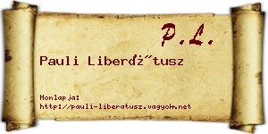 Pauli Liberátusz névjegykártya